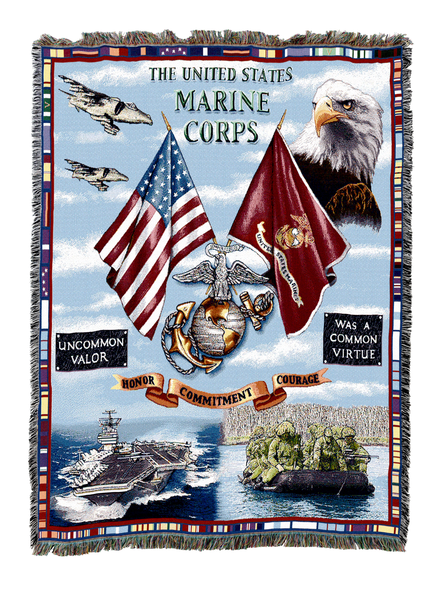 Land Sea Air Marine Corps Blanket