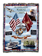 Land Sea Air Marine Corps Blanket