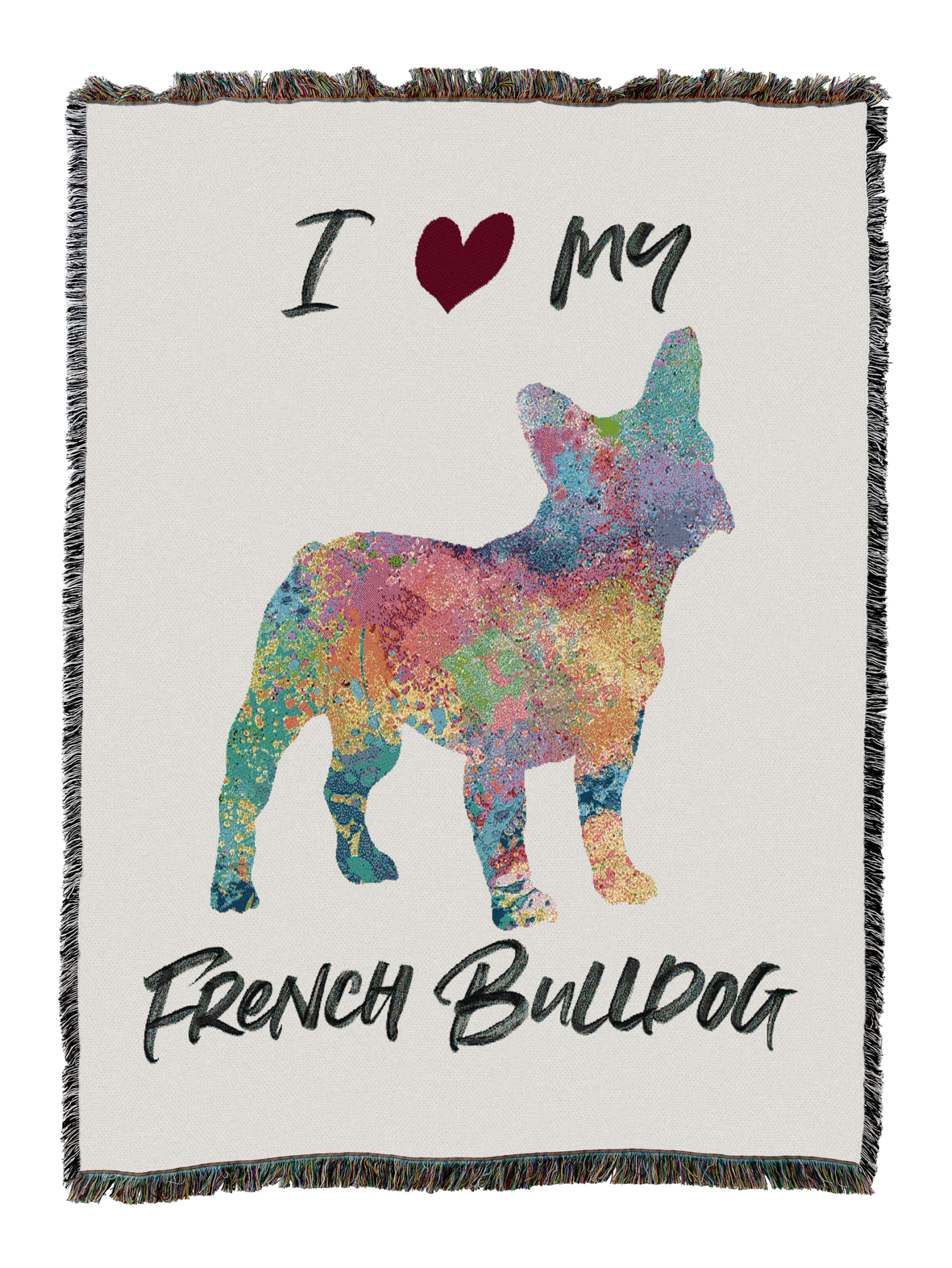 Splash French Bulldog Blanket