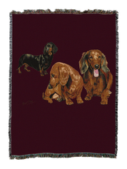 Dachshund Puppies Blanket Red