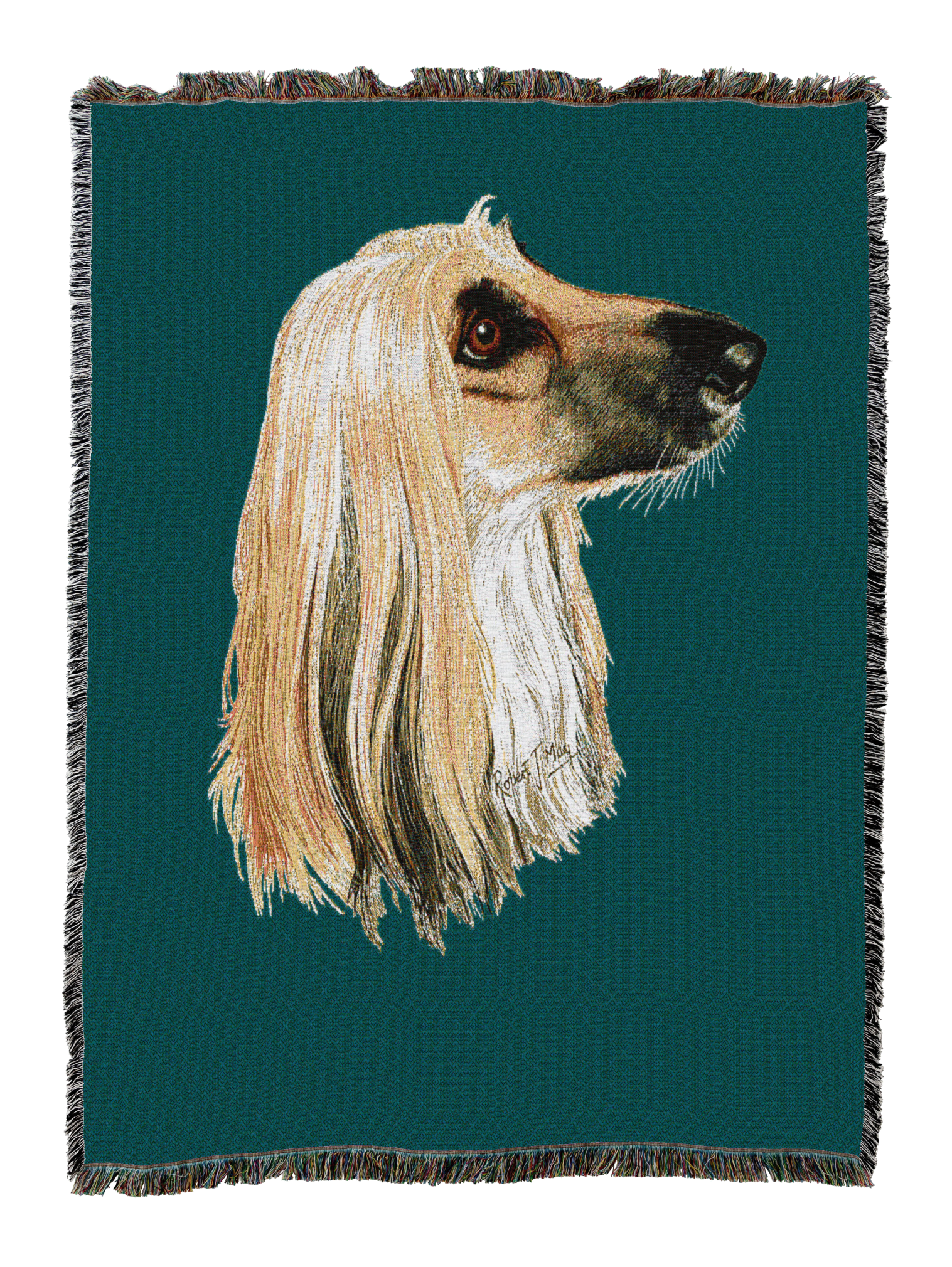 Afghan Hound Blanket Teal