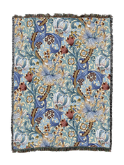 William Morris Golden Lily Blues Blanket