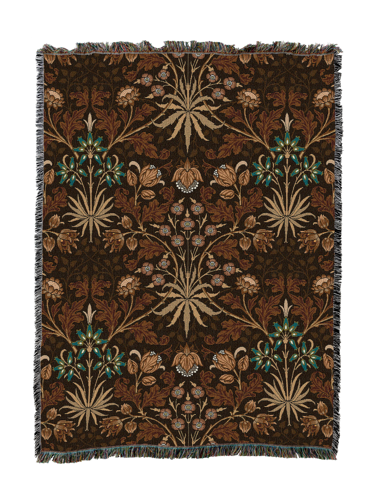 William Morris Hyacinth Caramel Blanket