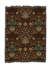 William Morris Hyacinth Caramel Blanket