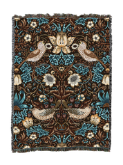 William Morris Strawberry Thief Walnut Blanket