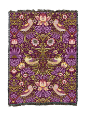 William Morris Strawberry Thief Plum Blanket XL