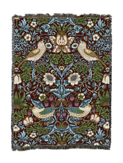 William Morris Strawberry Thief Scarlet Blanket