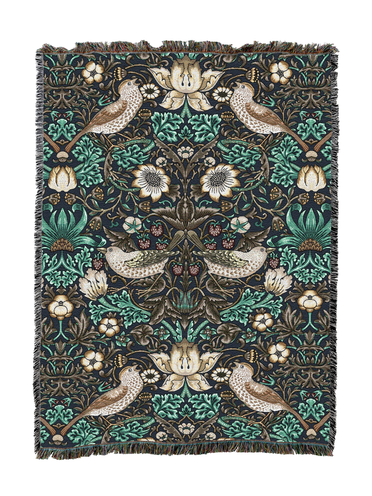 William Morris Strawberry Thief Slate Blanket XL