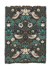 William Morris Strawberry Thief Slate Blanket XL
