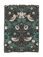 William Morris Strawberry Thief Slate Blanket