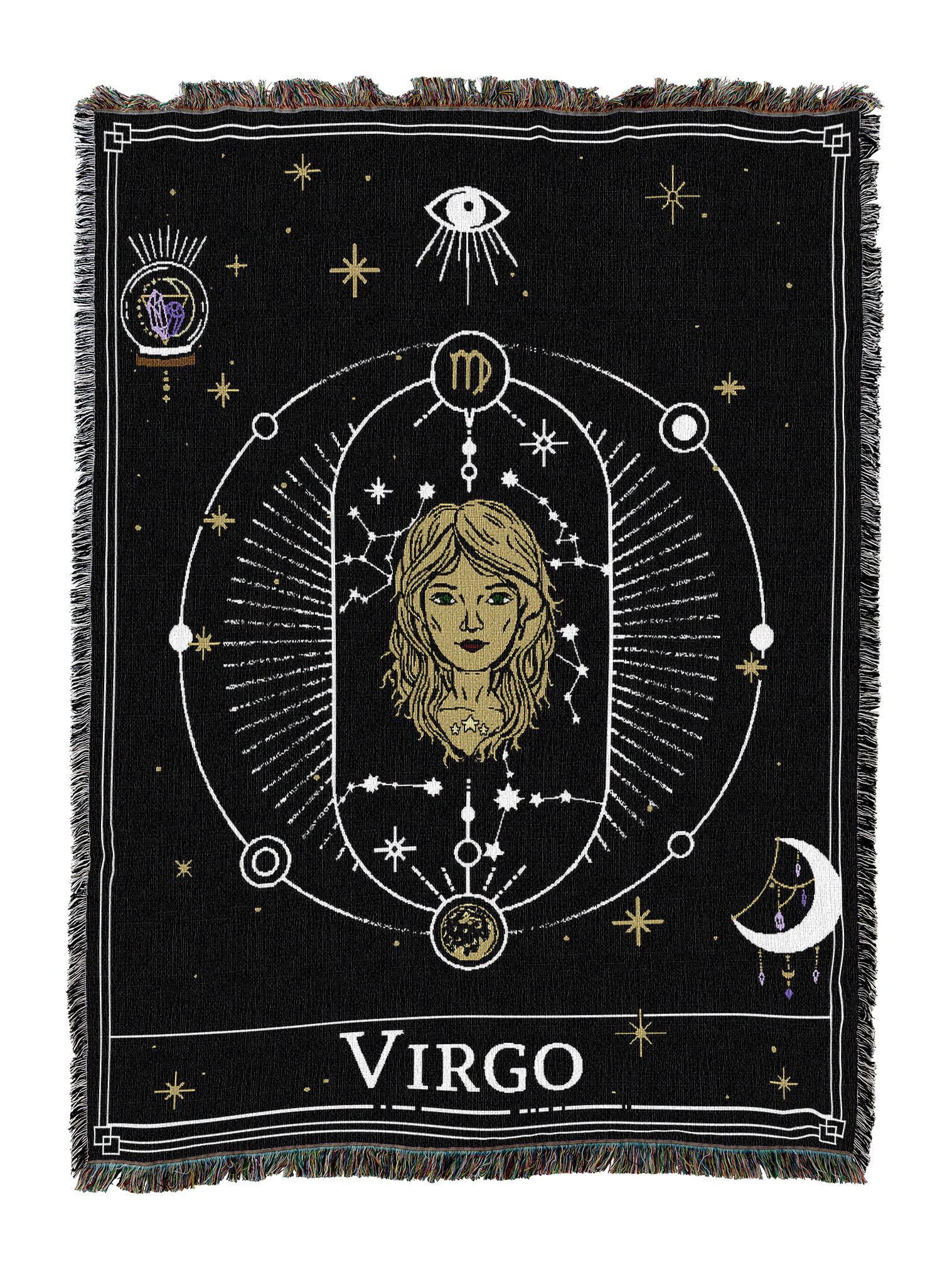Zodiac Tarot Virgo Card Blanket