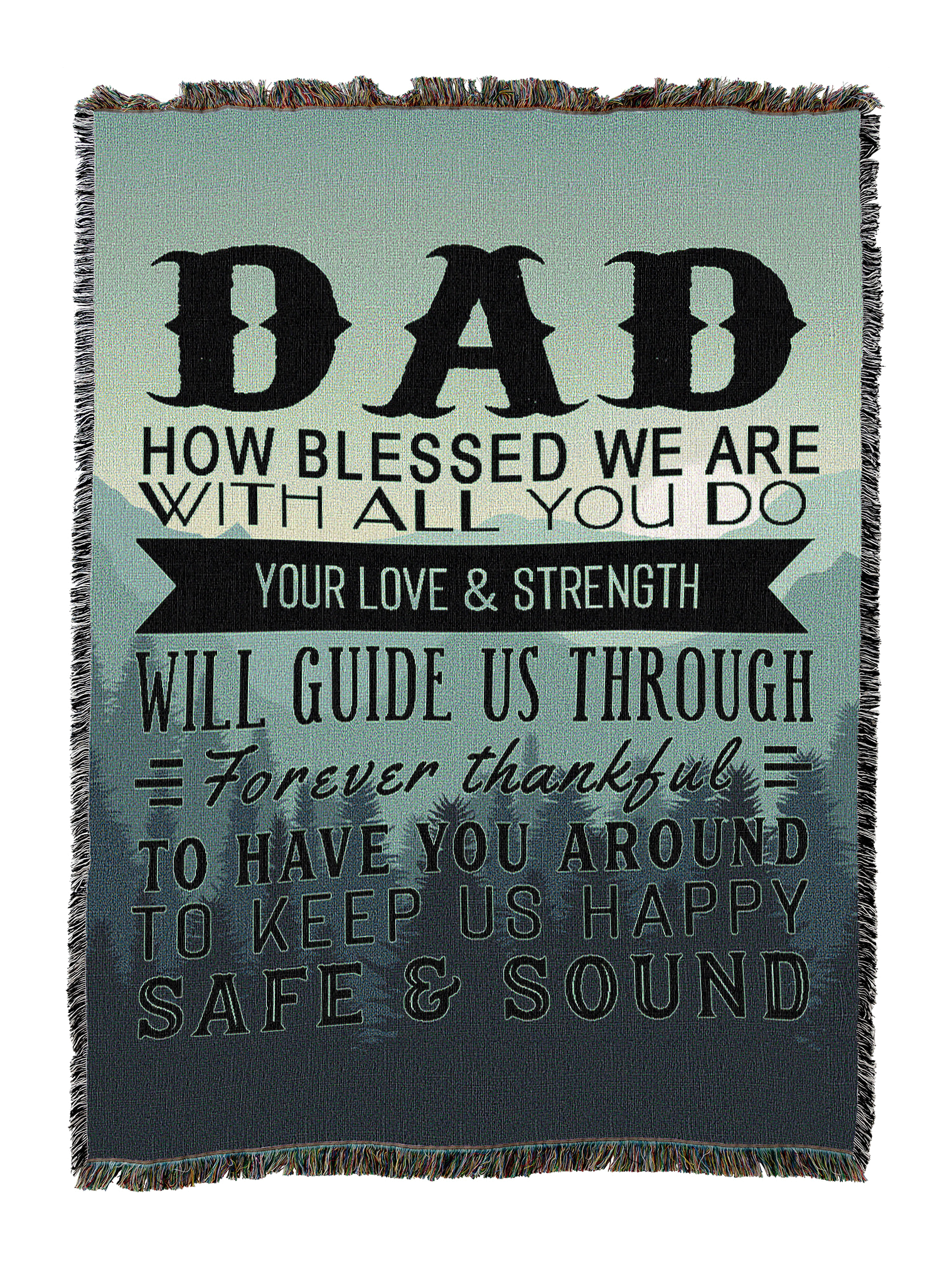 Thankful For Dad Green Blanket