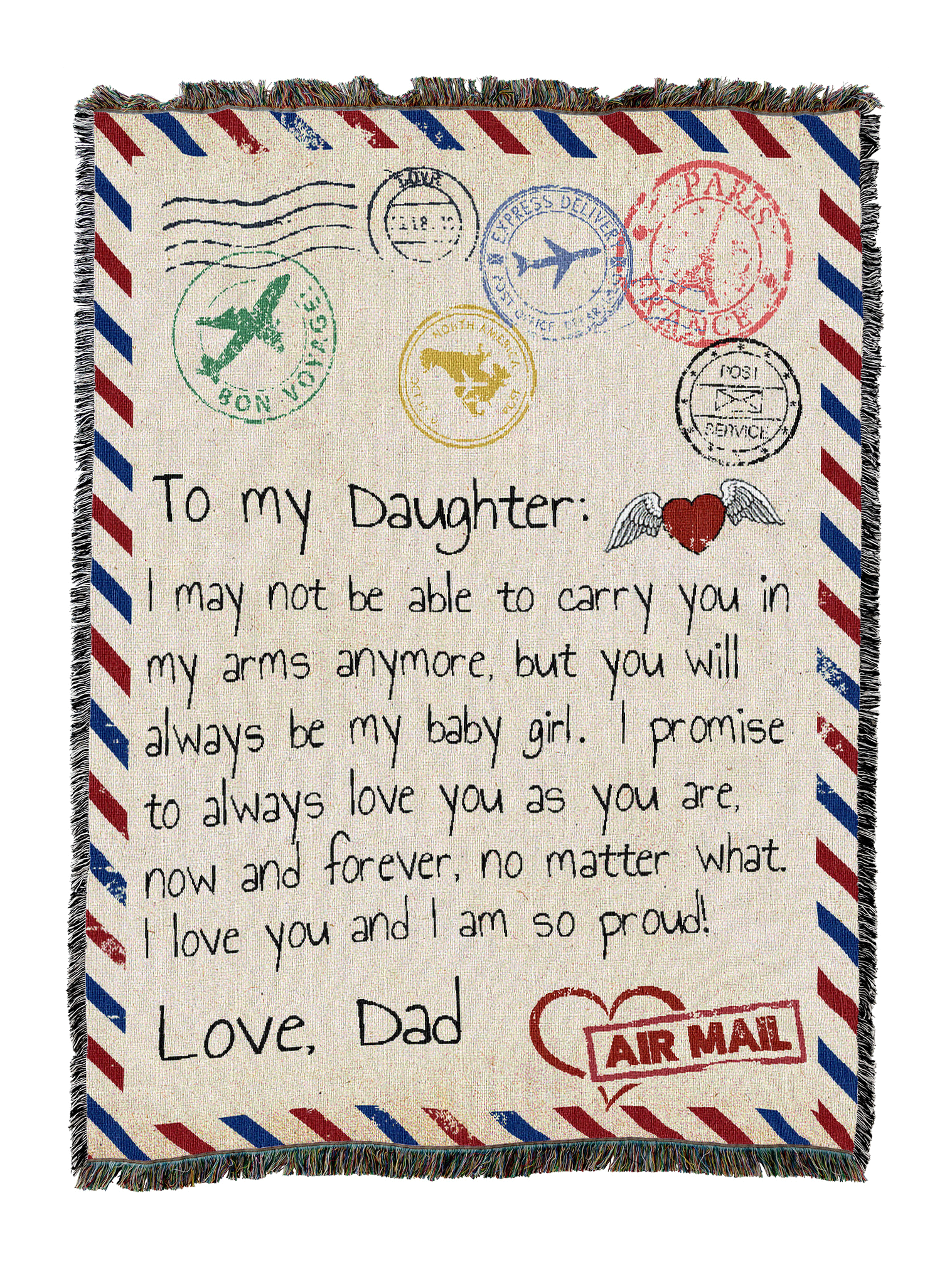 Letter From Dad To Daughter Blanket