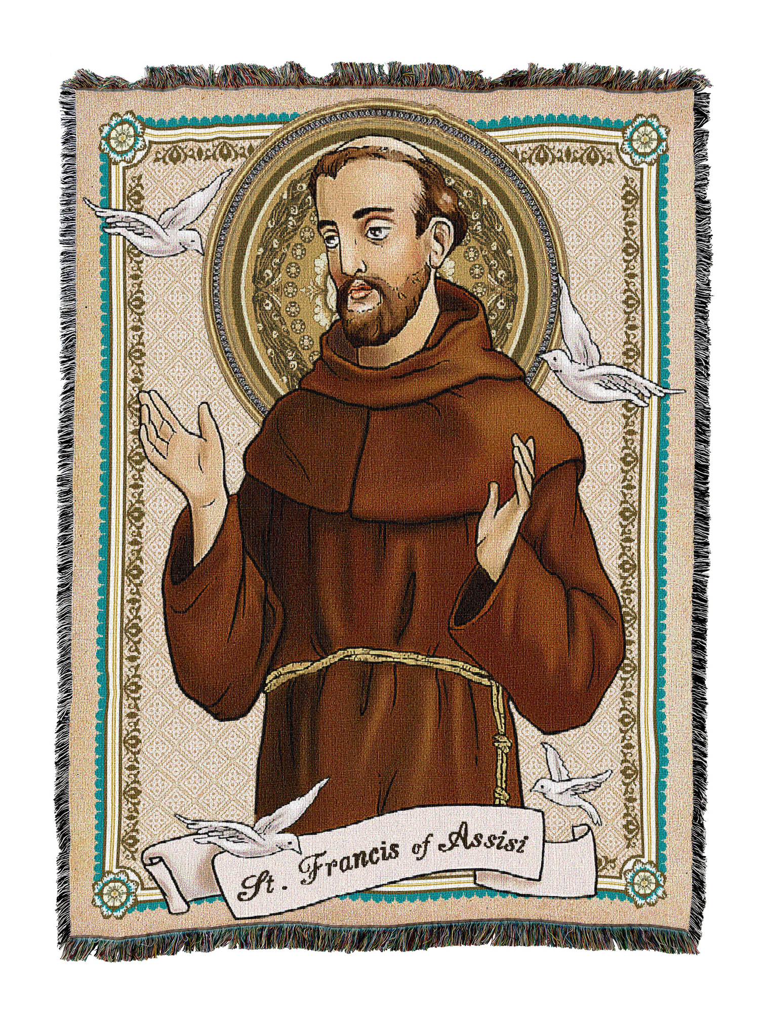 Saint Francis Card Blanket