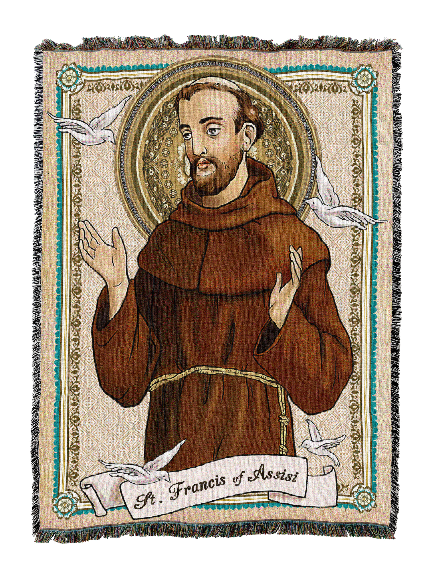 Saint Francis Card Blanket
