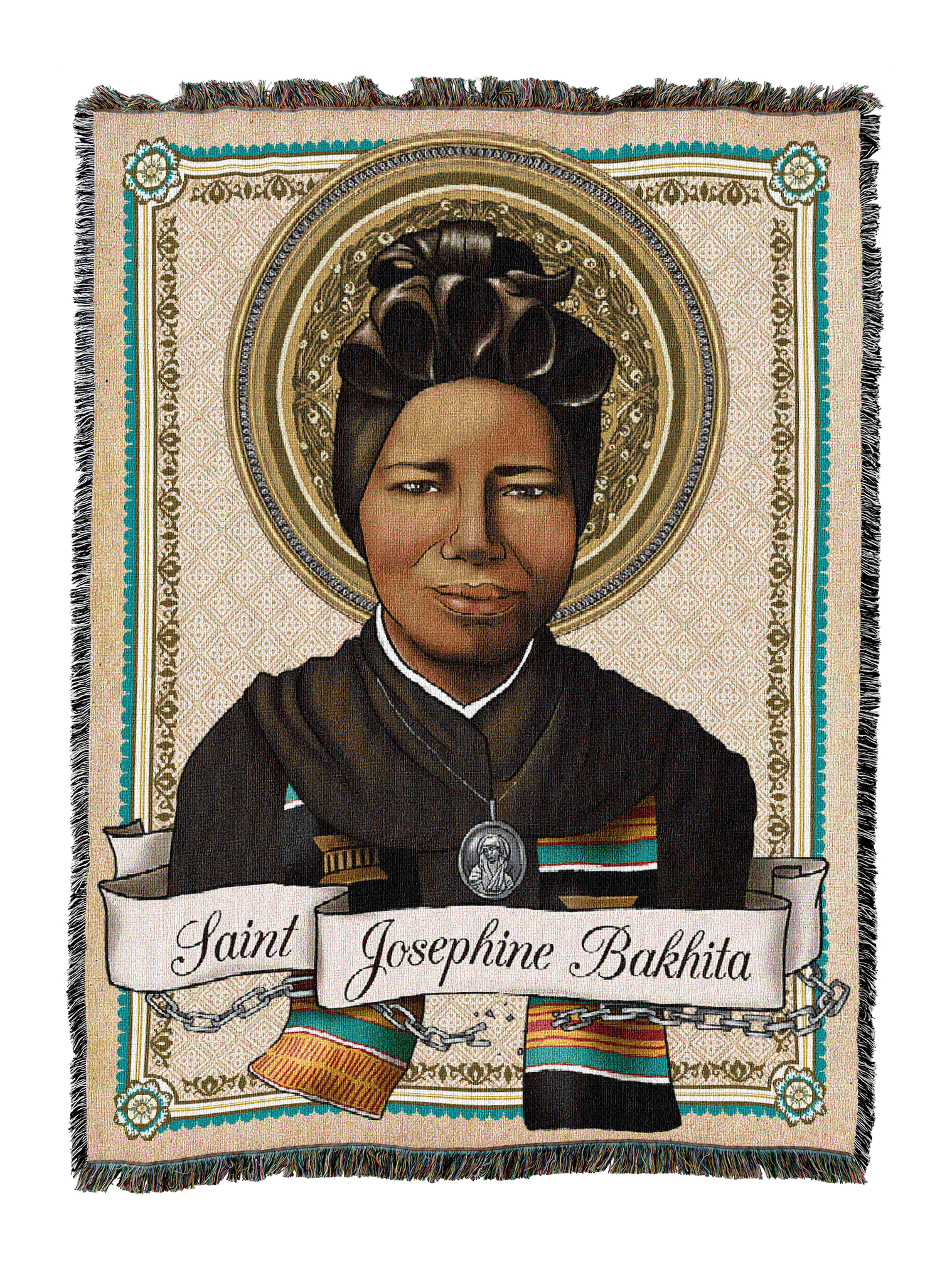 Saint Josephine Prayer Card Blanket