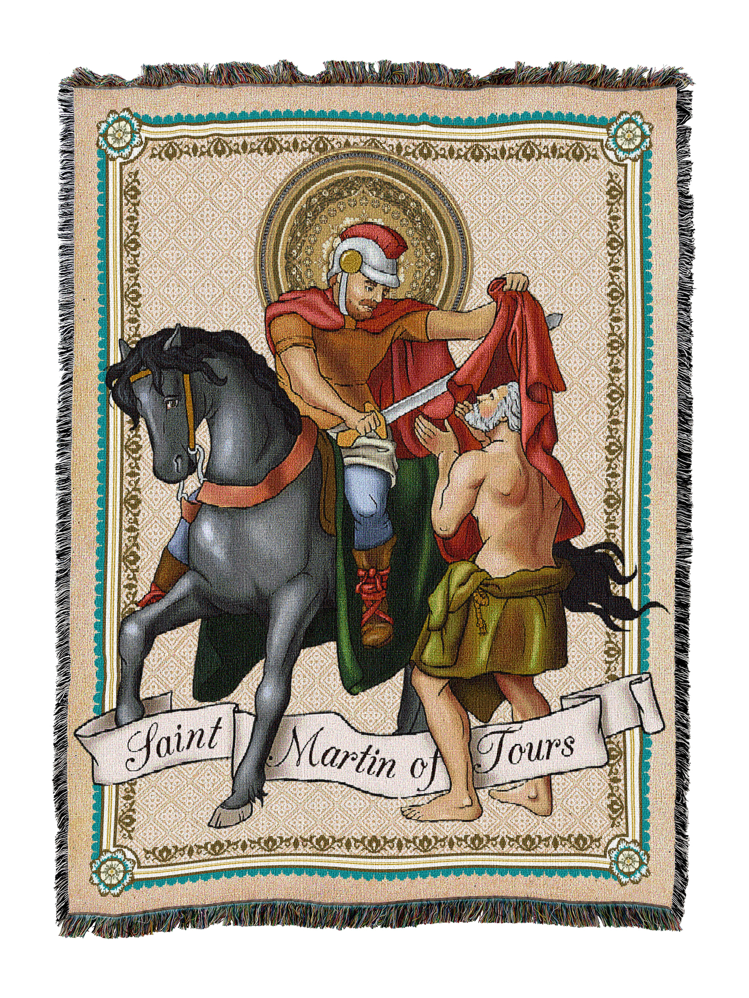 Saint Martin Prayer Card Blanket