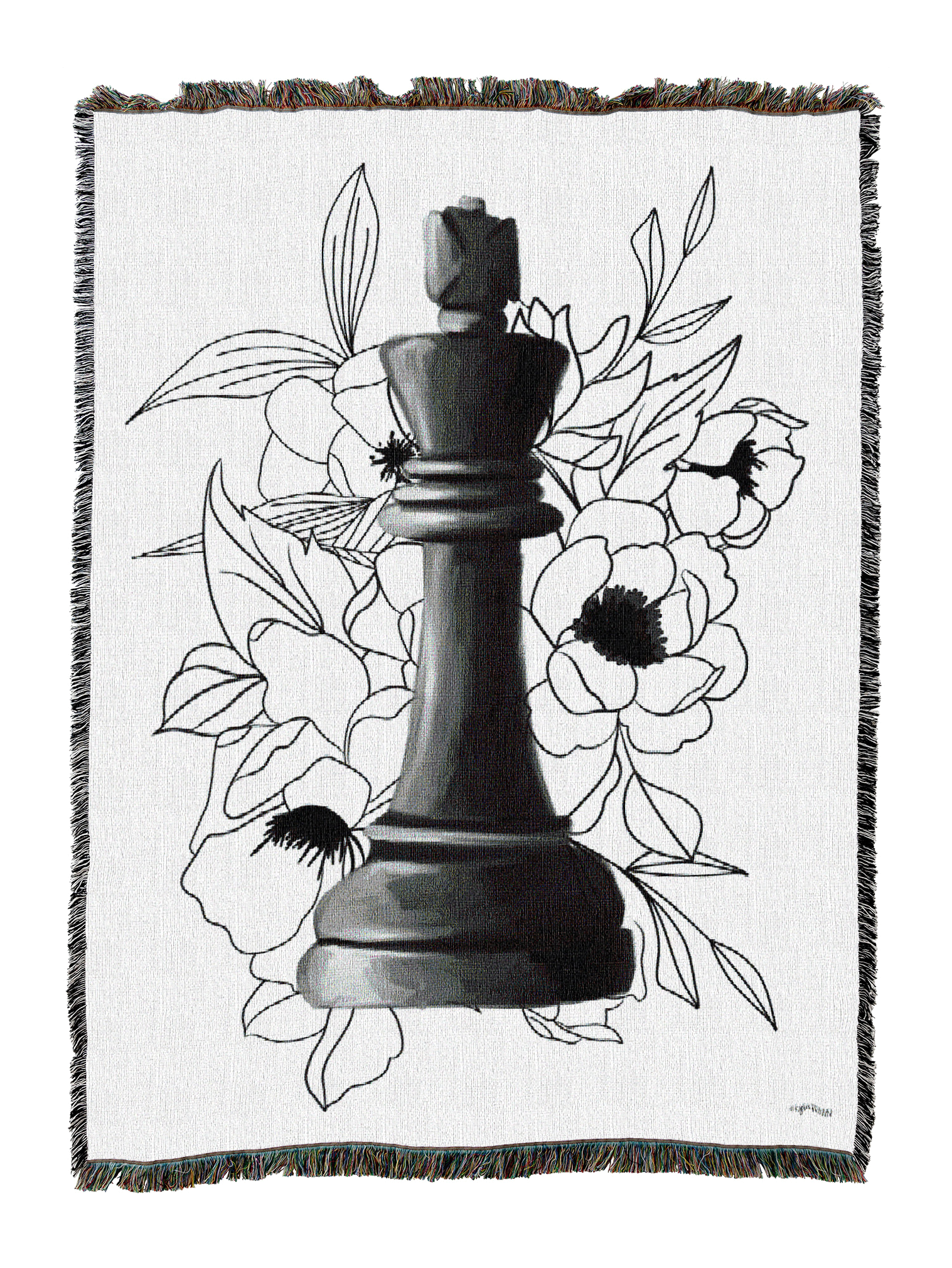 Black King Floral Blanket