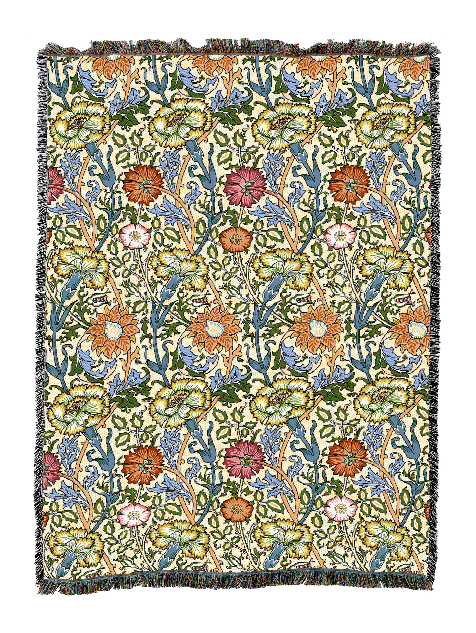 William Morris Pink And Rose Blanket