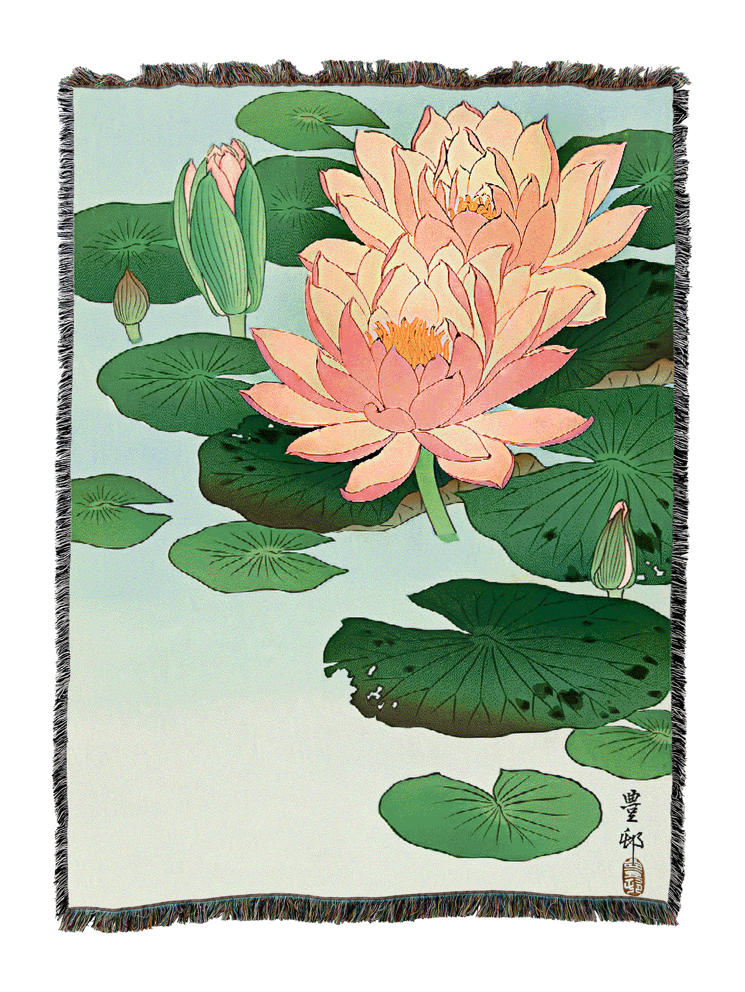 Water Lily Blanket by Ohara Koson