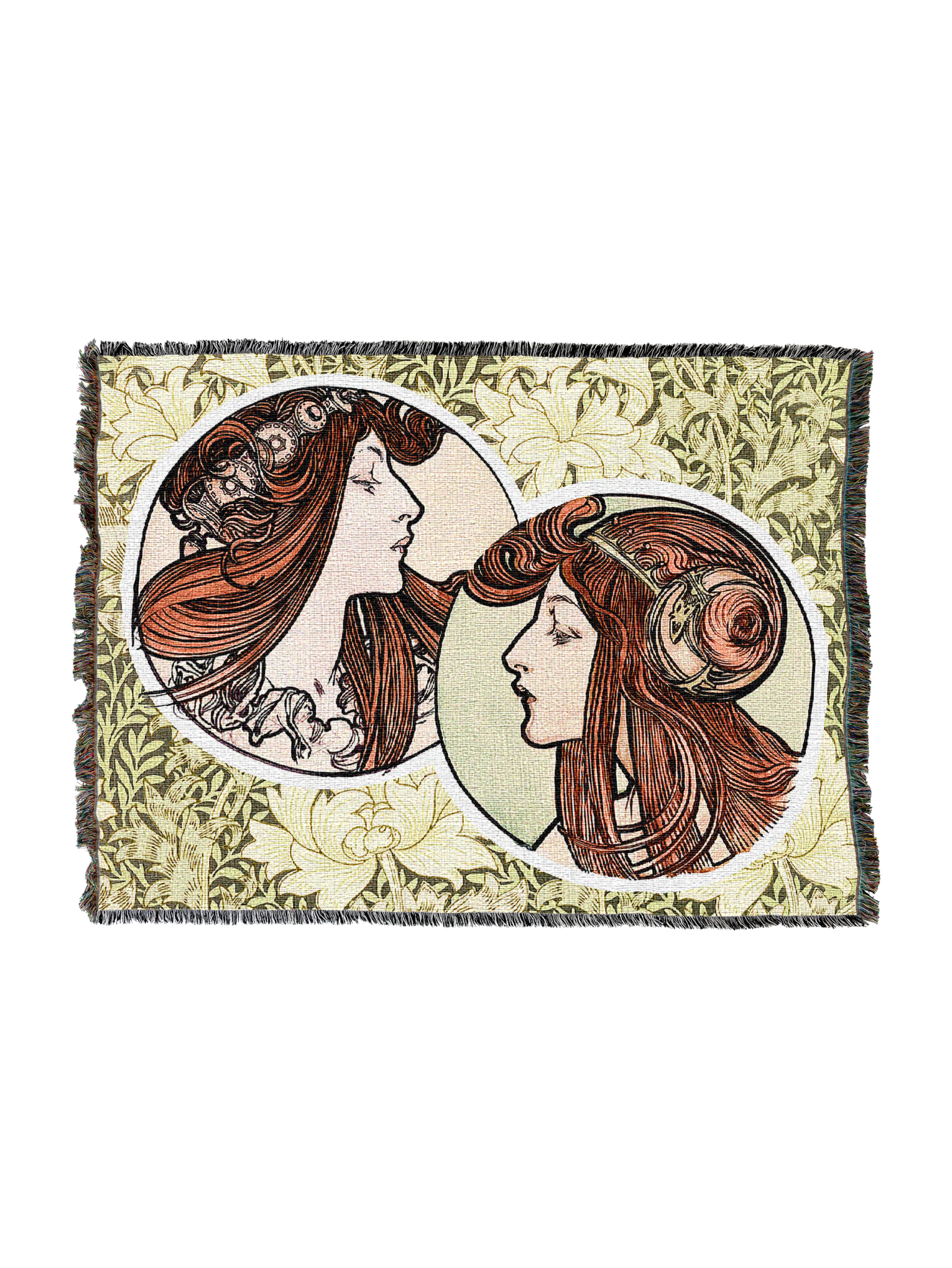 Nouveau Ladies Blanket by alphonse mucha