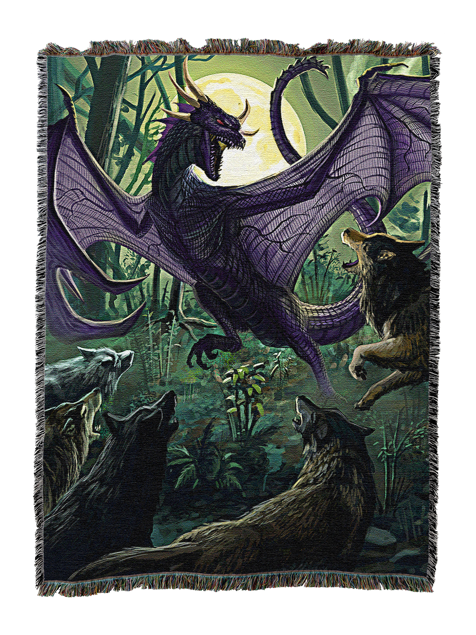 Dragon And Wolves Blanket