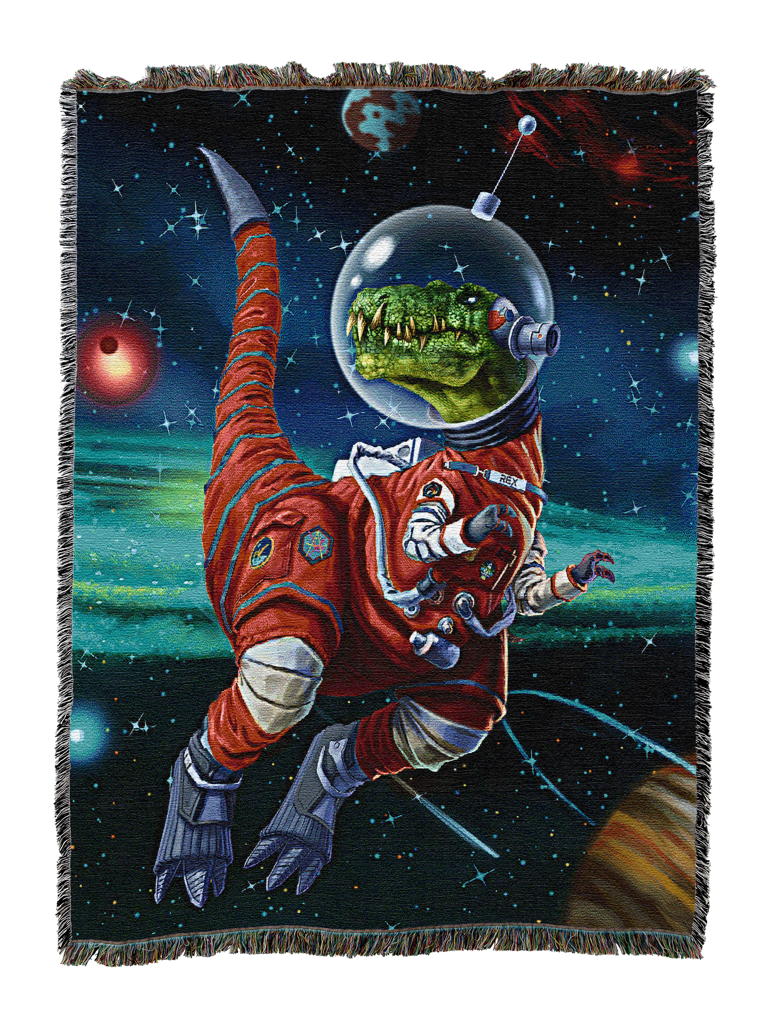 Tyrannosaurus Astronaut Blanket