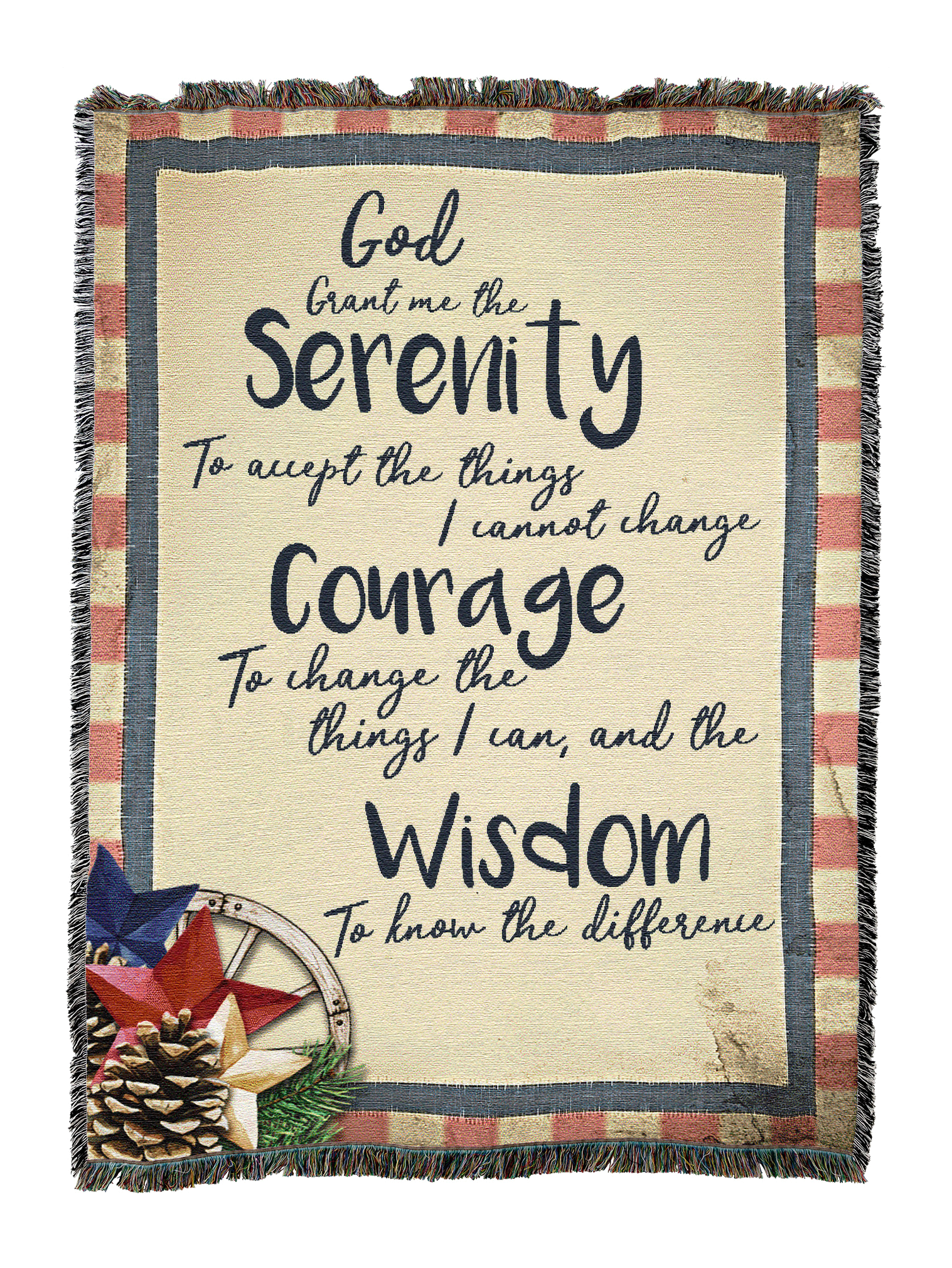 Serenity Prayer Stars Blanket