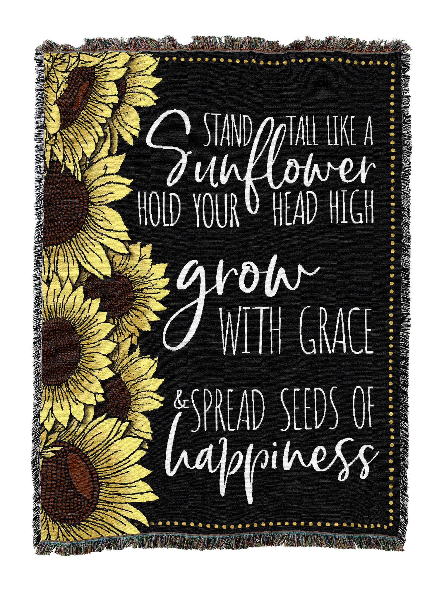 Sunflower Side Quote Blanket