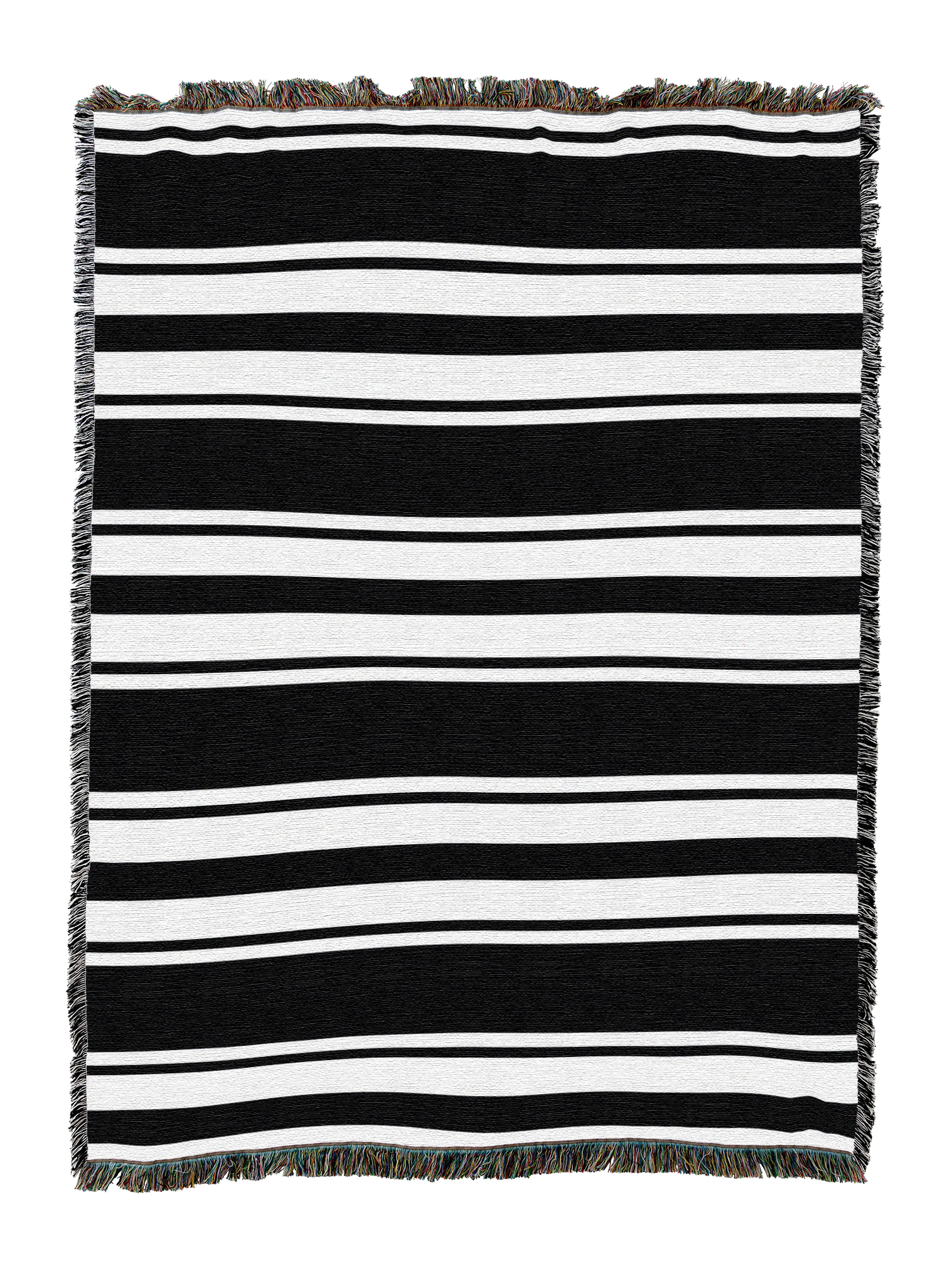Black and White Thick Stripes Blanket