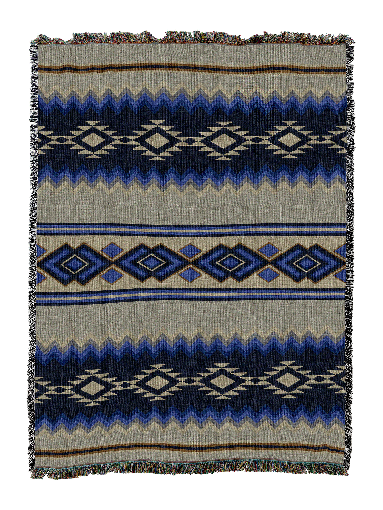 Lapis Chevron Blanket