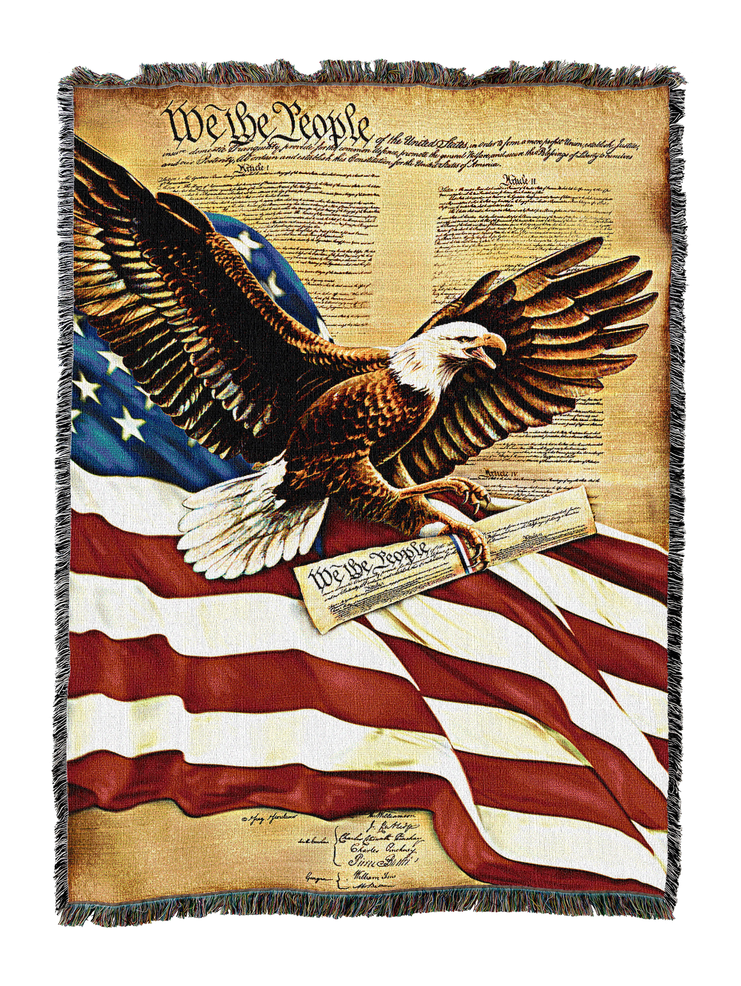 Eagle And Flag Blanket