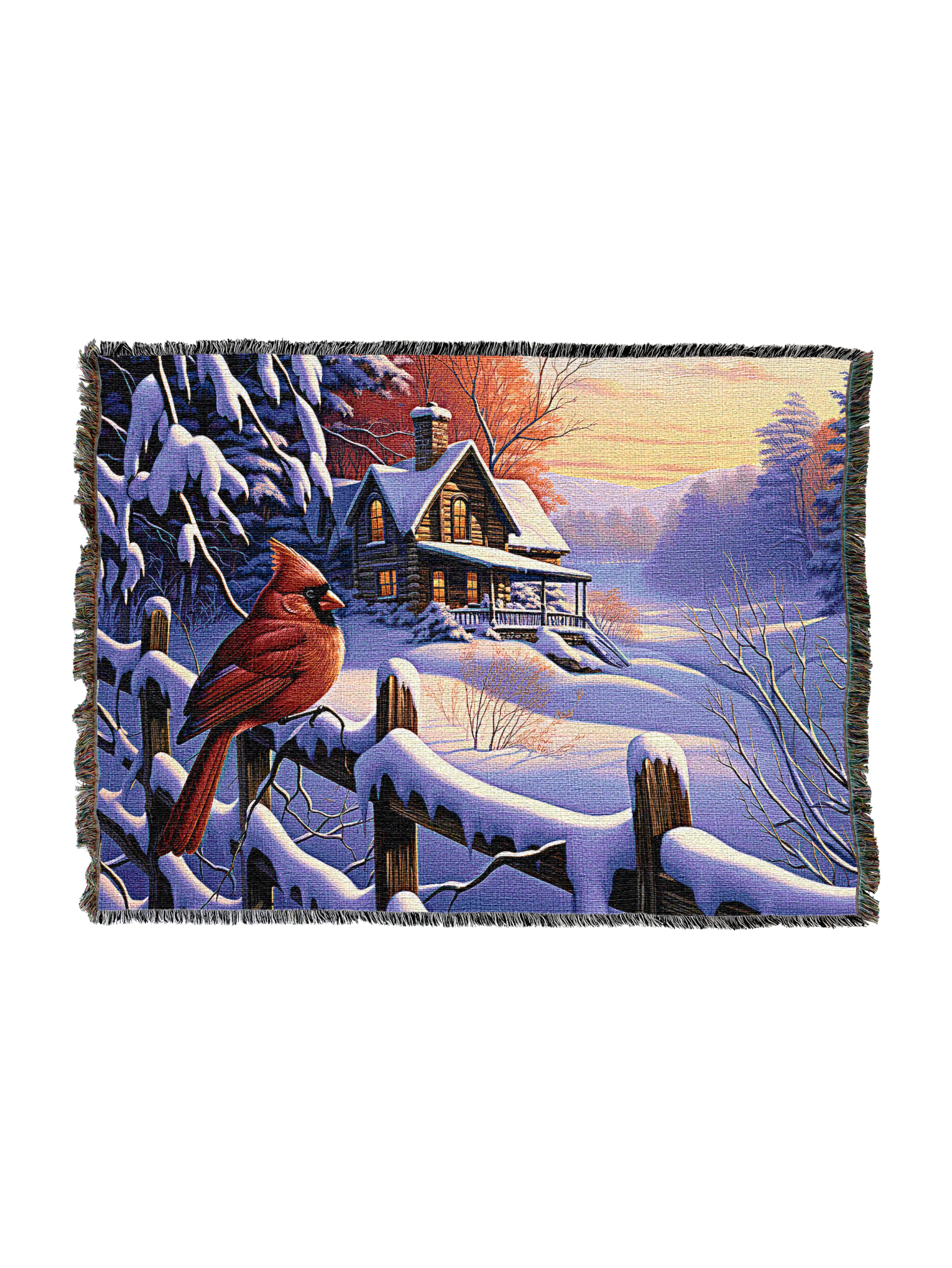 Christmas Cardinal In A Snowy Forest Blanket