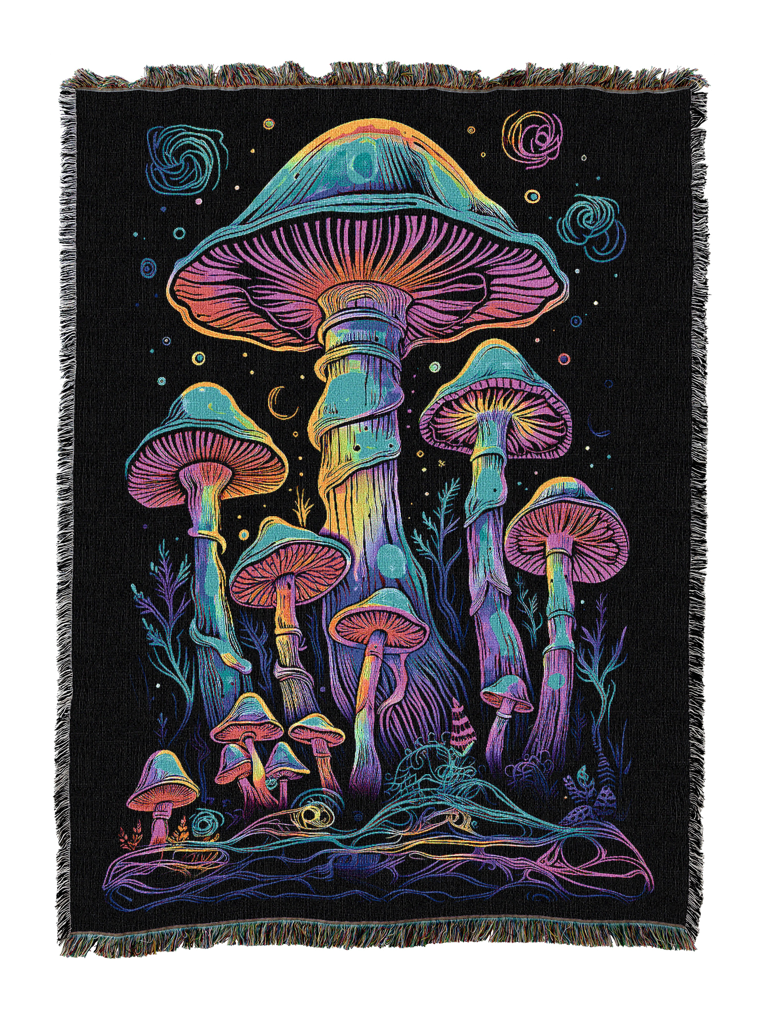 Glowing Mushrooms Blanket