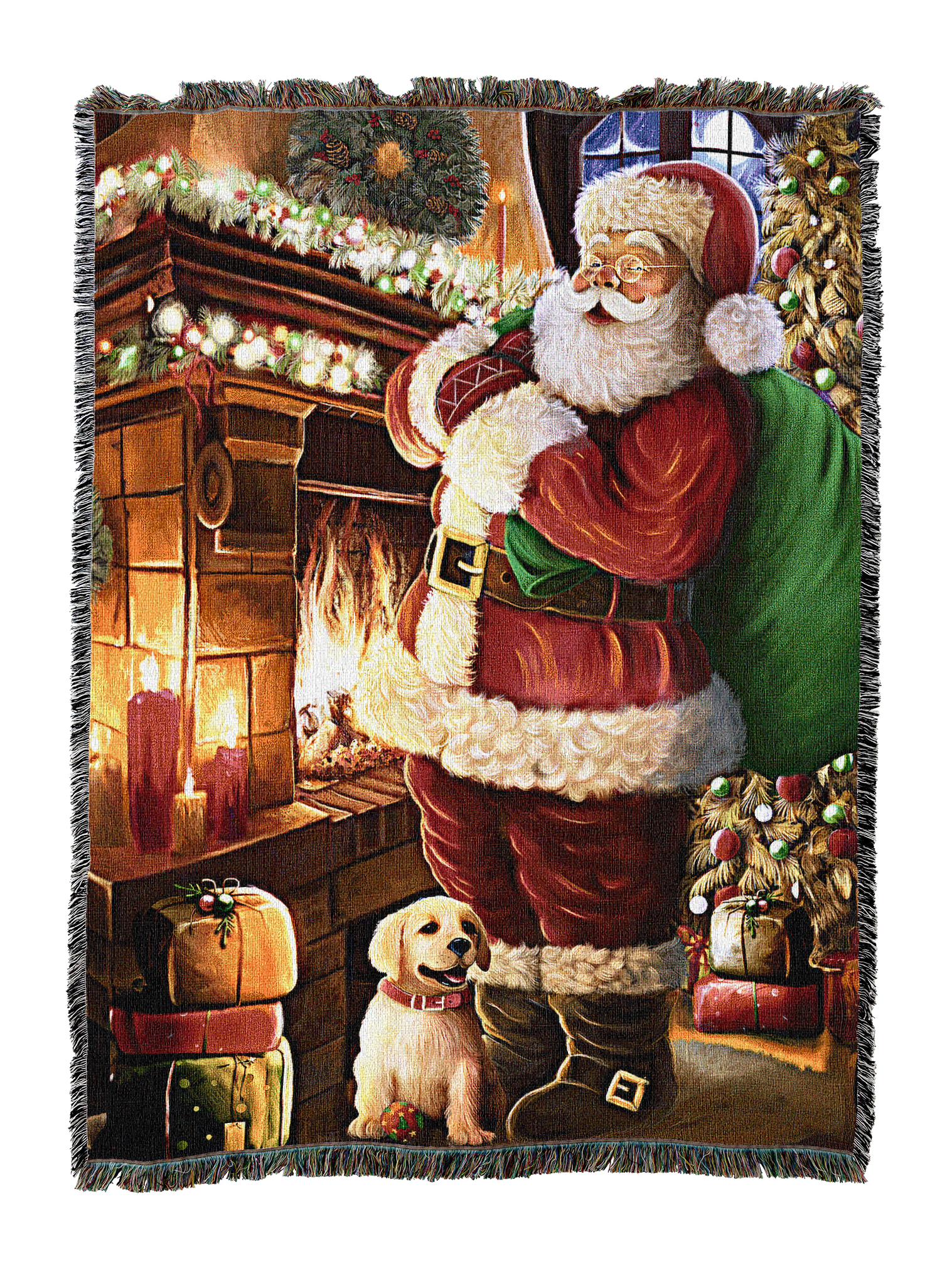 Santa With Dog Blanket