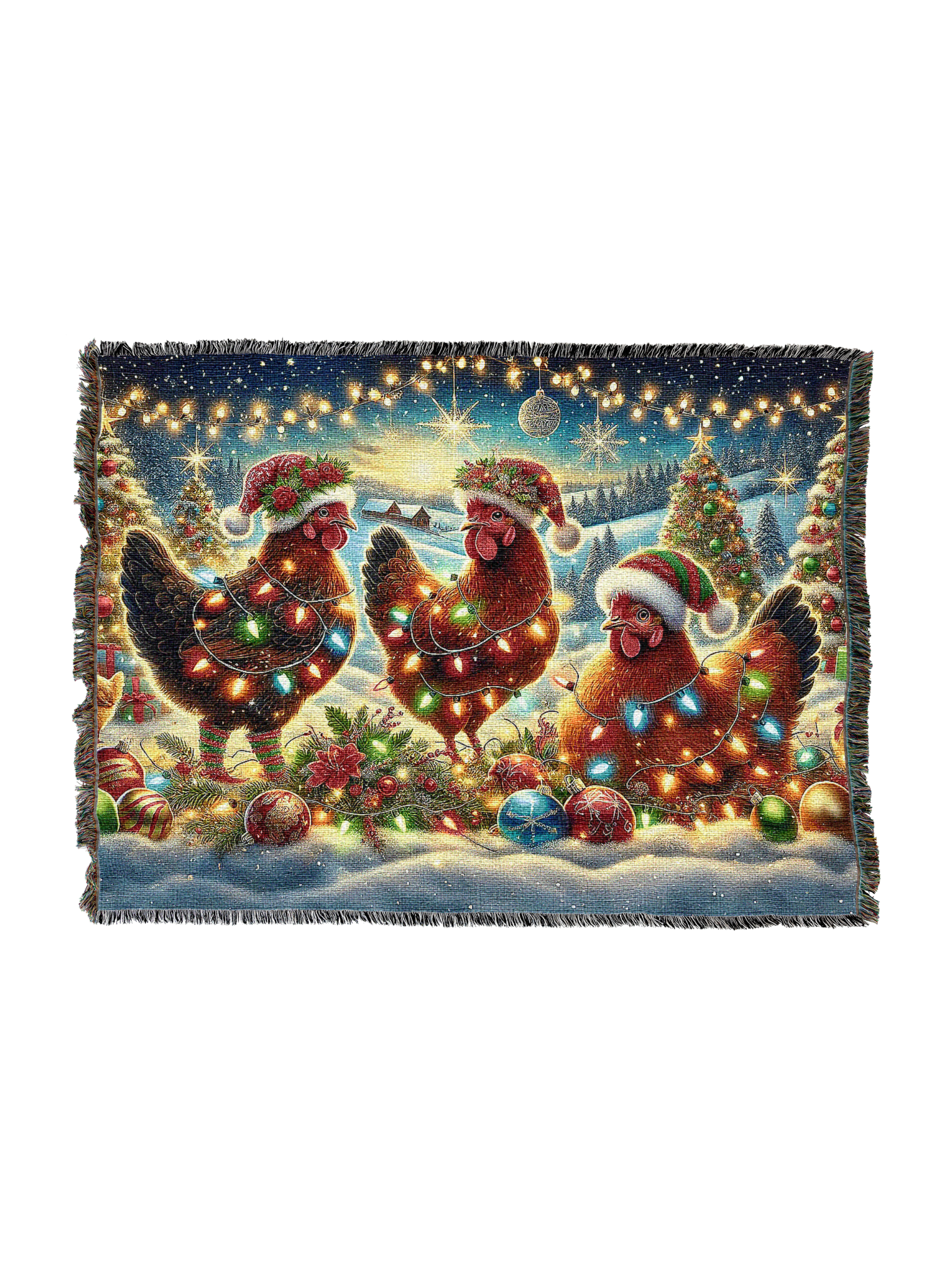 Christmas Chickens Blanket