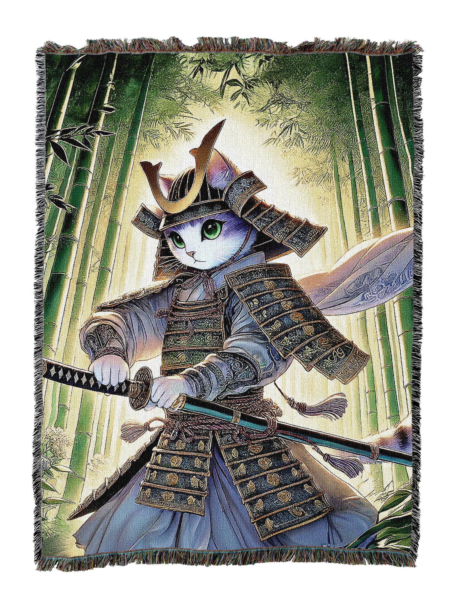 Samurai Cat Blanket