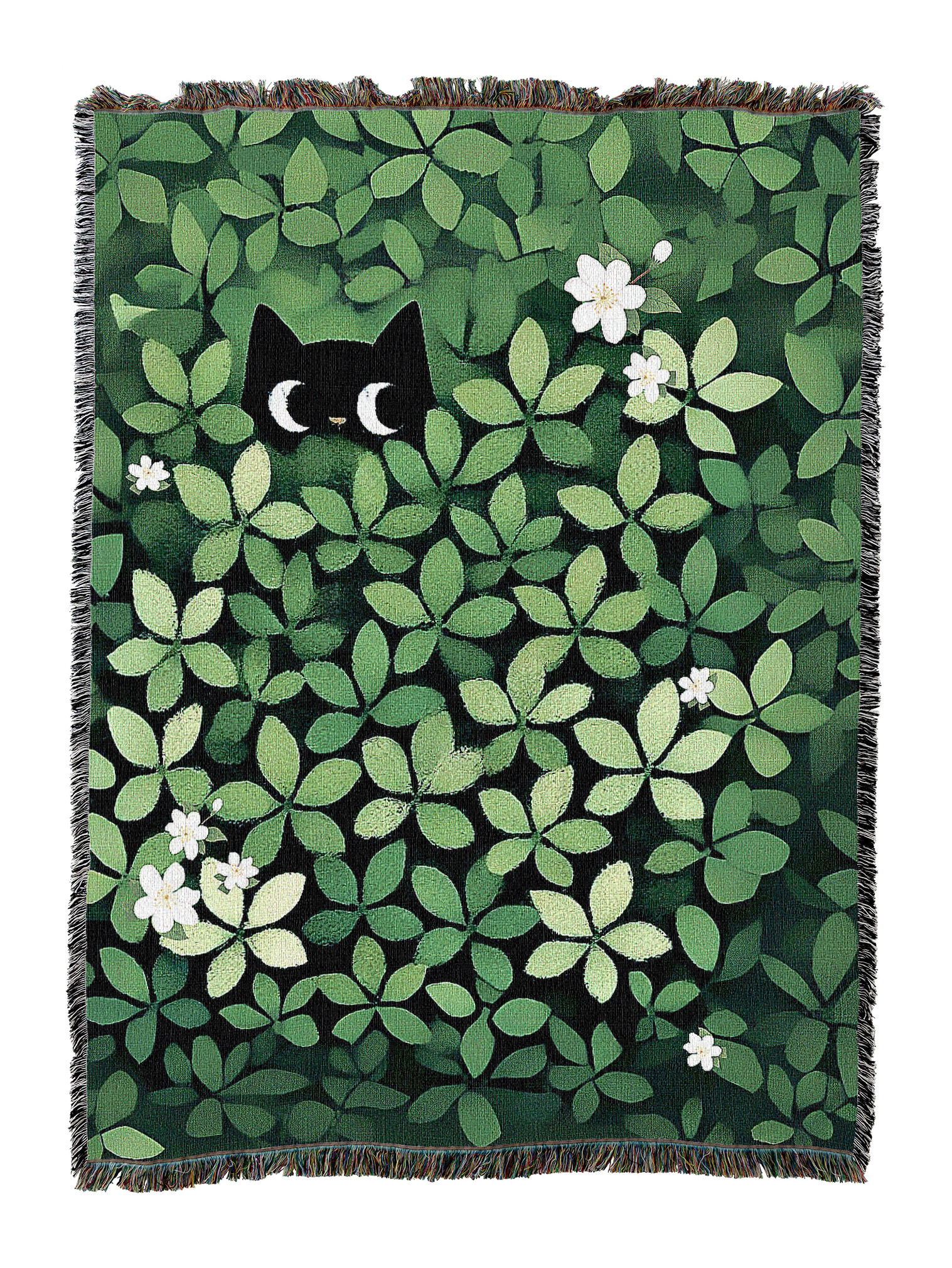 Black Cat Hiding I Blanket