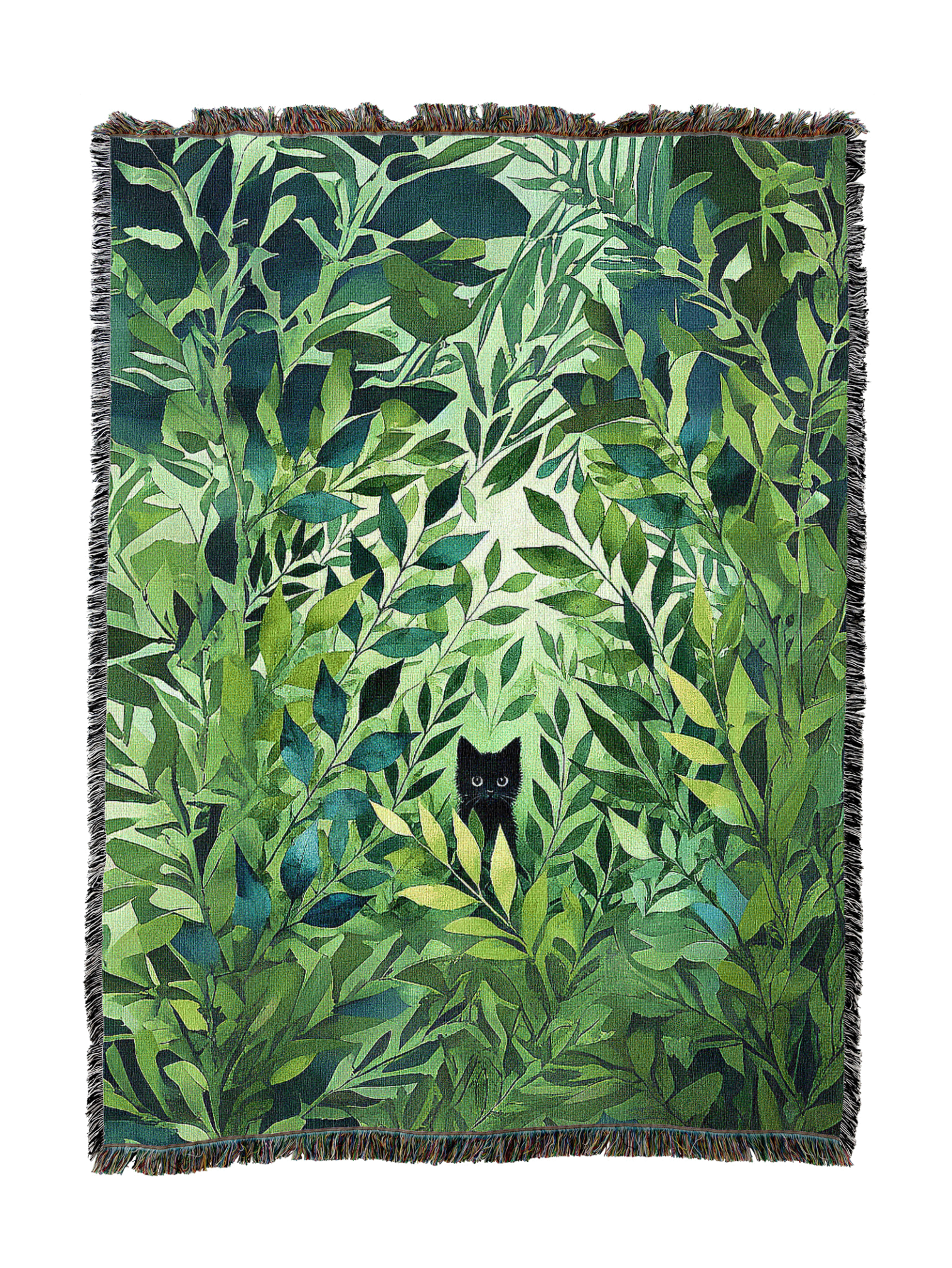 Black Cat Hiding III Blanket