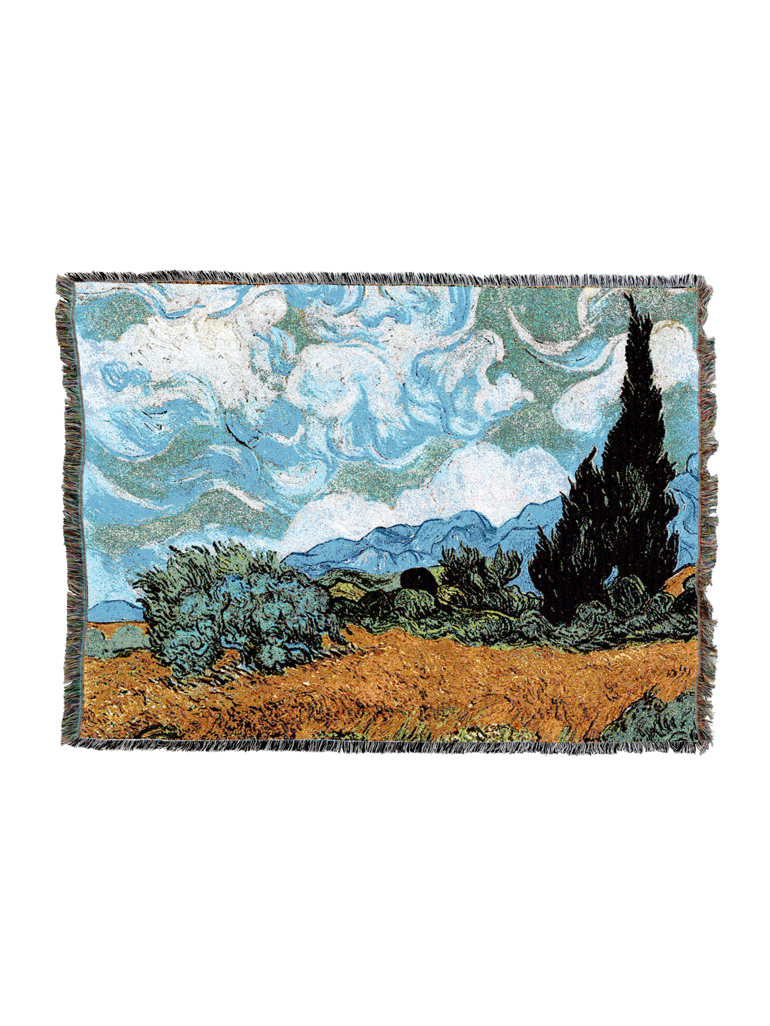 Wheat Field with Cypresses Blanket