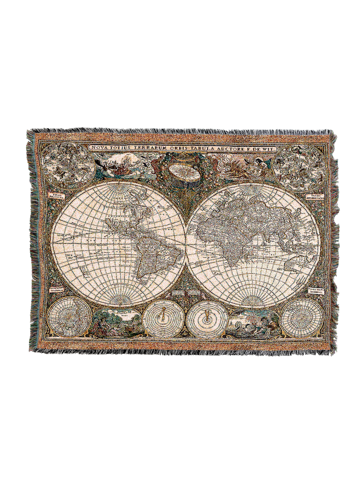 Old World Map Blanket
