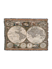 Old World Map Blanket