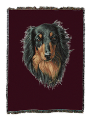 Long-Haired Dachshund Black And Tan Blanket