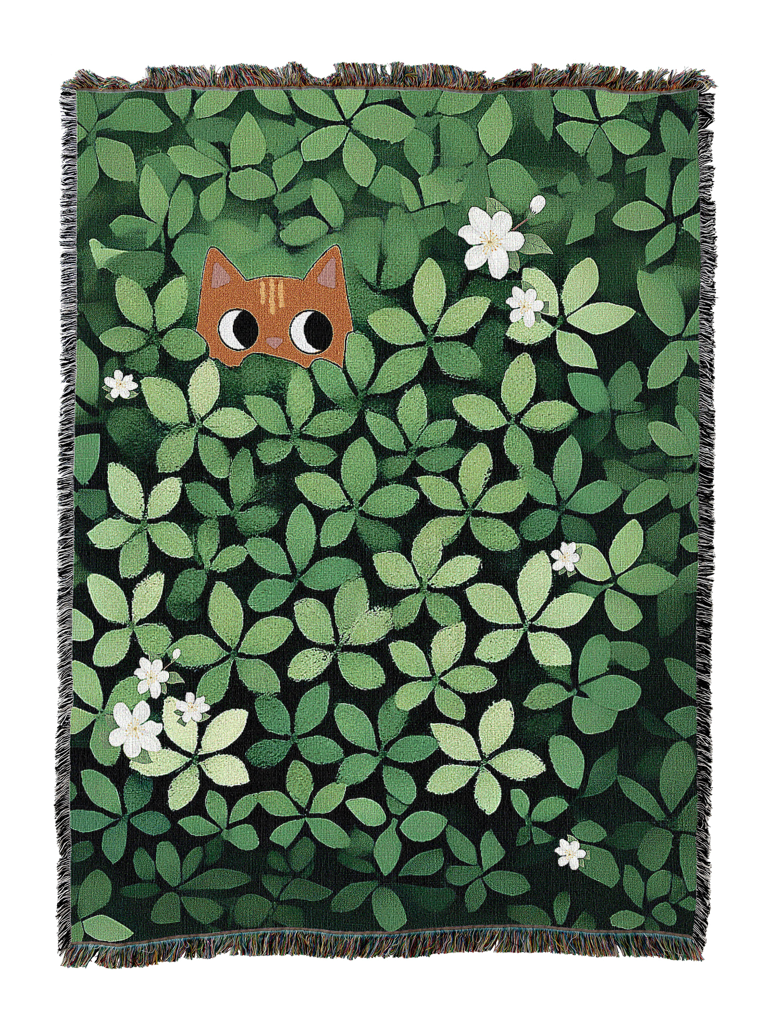 Orange Cat Hiding Blanket