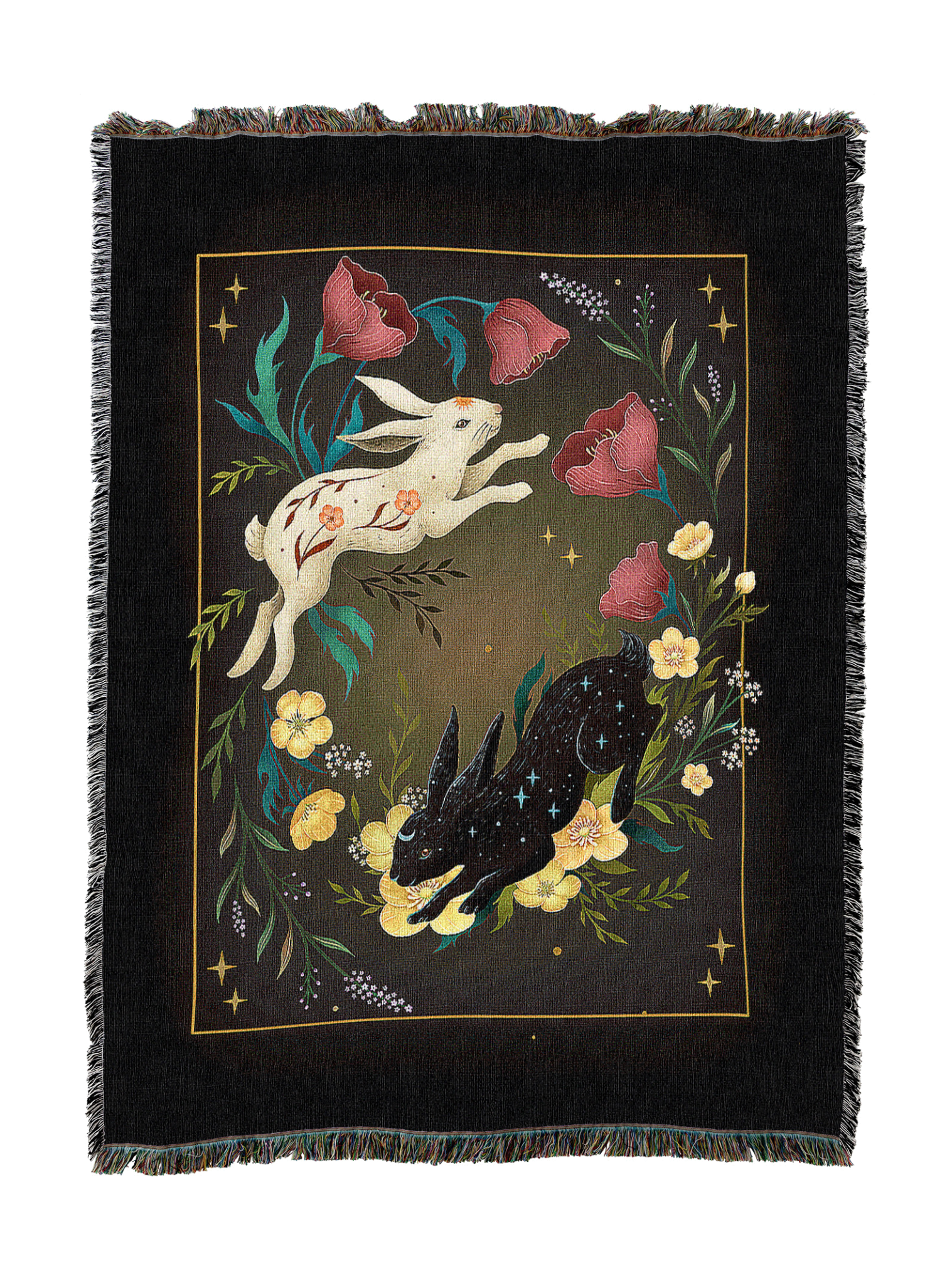 Yin Yang Rabbit Blanket