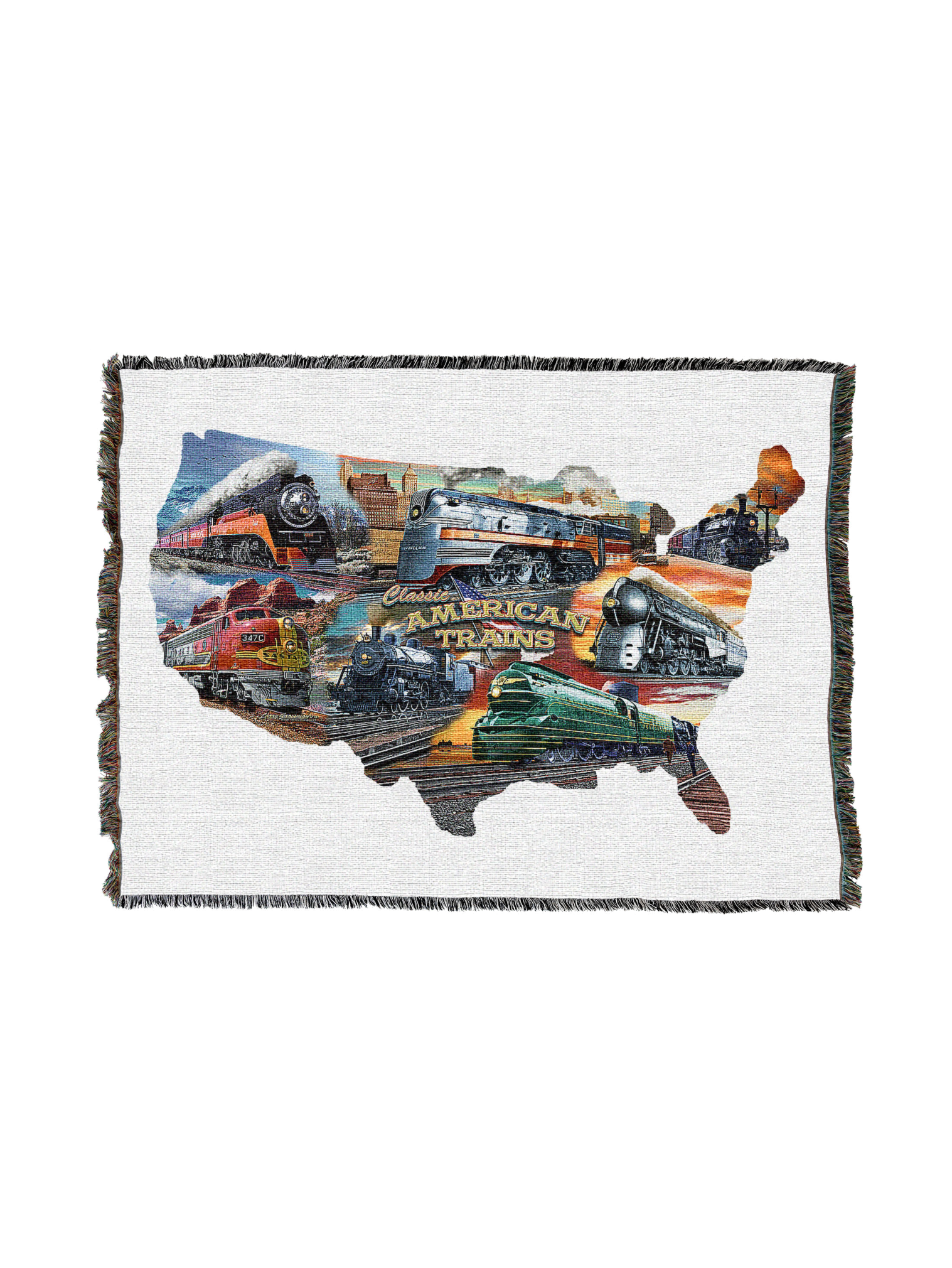 Train Map Sign Blanket