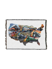 Train Map Sign Blanket