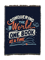 Conquering The World One Book At A Time Blanket