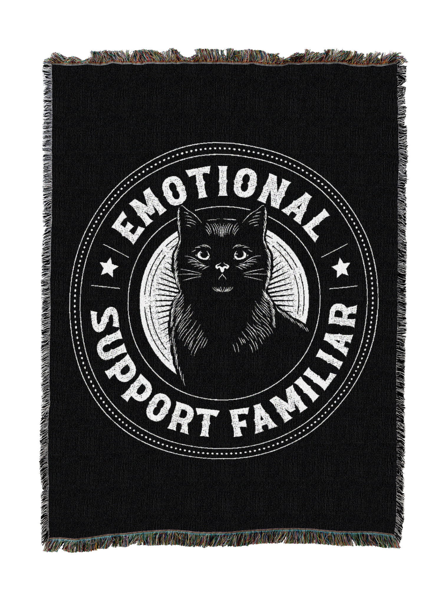 Emotional Support Familiar Black Cat Blanket