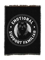 Emotional Support Familiar Black Cat Blanket